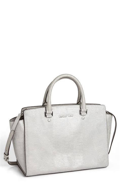 michael kors selma embossed leather satchel
